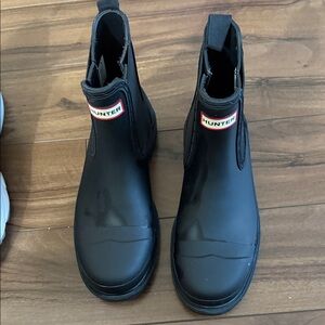 Hunter Women Black Rain Boots